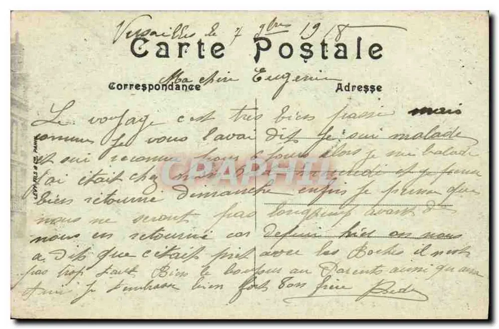 Versailles — Uma parte da Cour d'honneur — LL - Verso