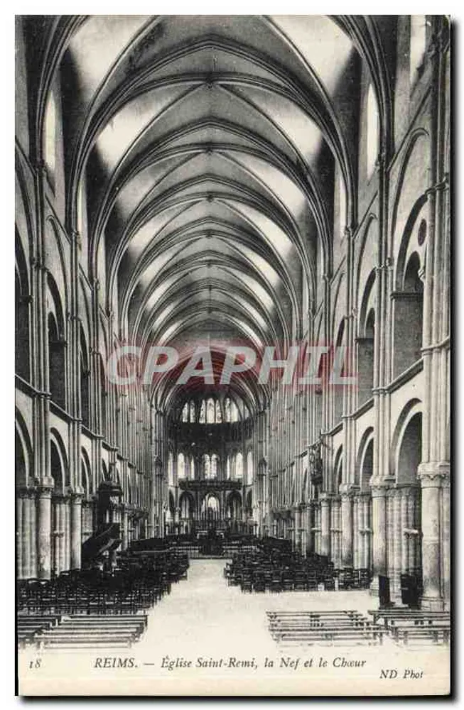 Reims — Kirche Saint-Remi, die Kirchenschiff und der Chor — ND Phot - Vorderseite