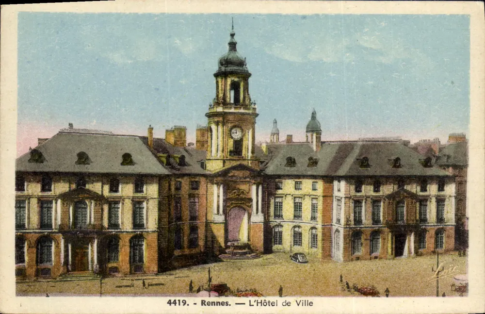 Rennes — O Hotel de Ville — Edição Masny, n° 4419 - Frente