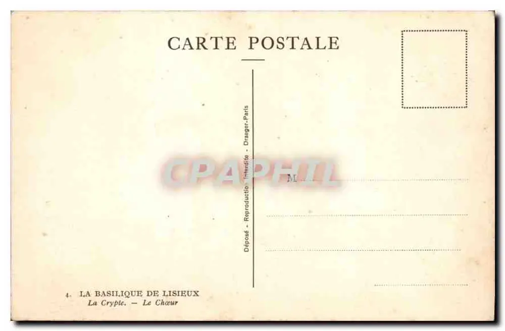A Basílica de Lisieux — O Coro — Depositado - Reprodução - Draeger-Paris - Verso