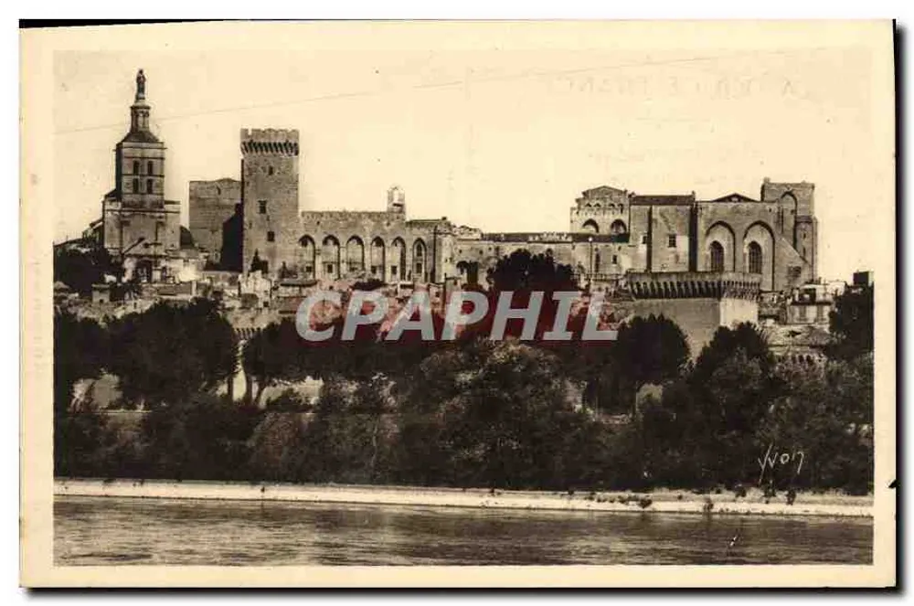 Avignon (Vaucluse) — Ansicht des Palais des Papes von der rechten Seite des Rhône — Les Éditions d'Art Yvon, Paris - Vorderseite