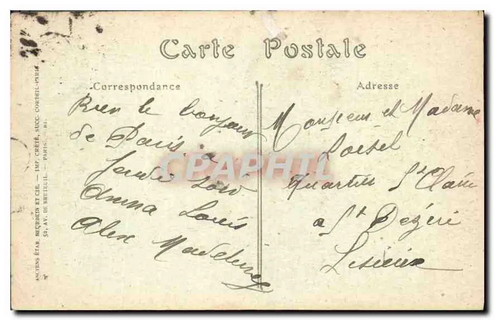 PARIS — Vue sur Passy, prise de la Tour Eiffel — NDH, n° 3416 - Verso