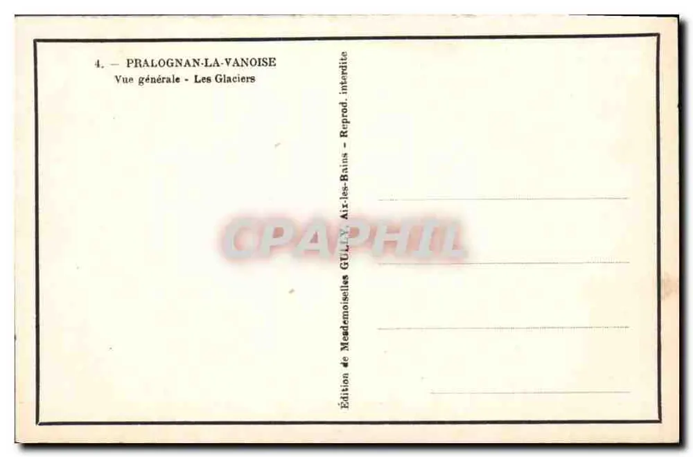 Pralognan-la-Vanoise — Allgemeiner Blick — Die Gletscher — Ausgabe der Damen GULUX, Aix-les-Bains - Rückseite