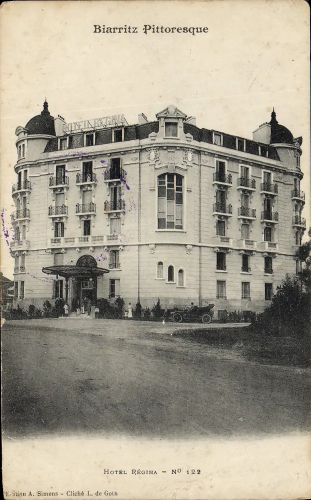 Hôtel Régina — Biarritz Pittoresque — Édition A. Simons, N° 122 - Frente