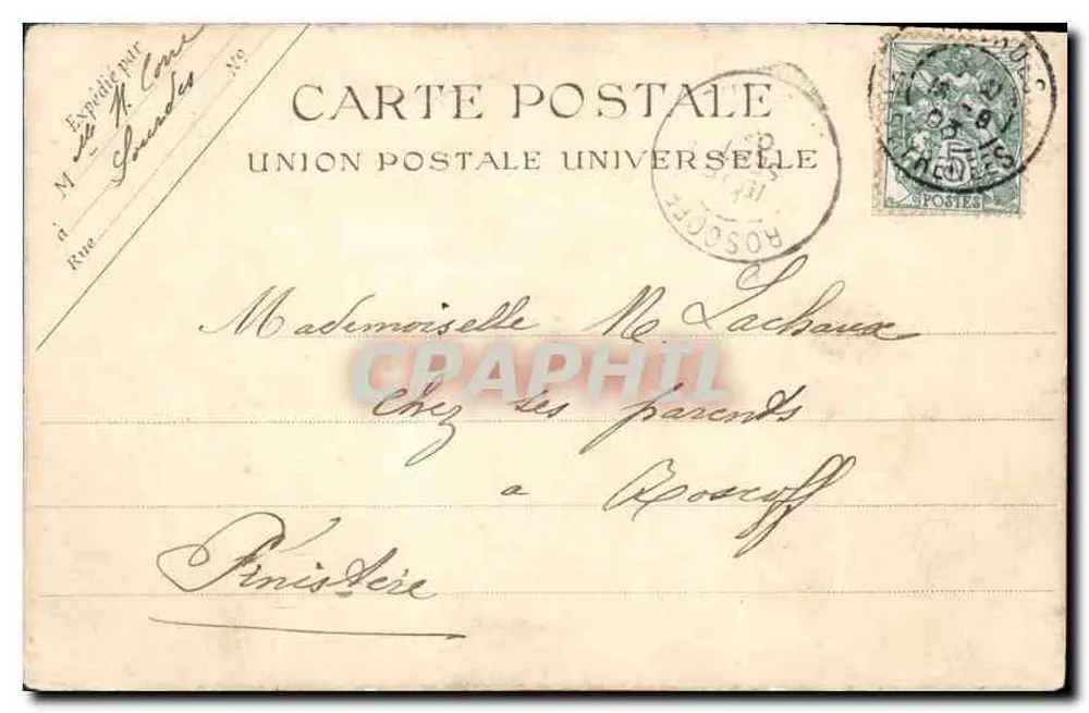 Cauterets e o Monte Péguère — Bilhete postal antigo n°48 — editor L.M.L. - Verso