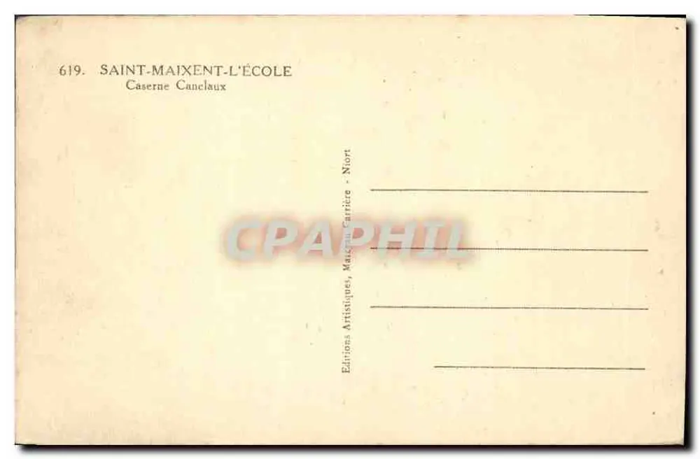 Saint-Maixent-l'École — Kasernen Canclaux — Artist Editions, Maucorau-Carrière - Niort - Rückseite