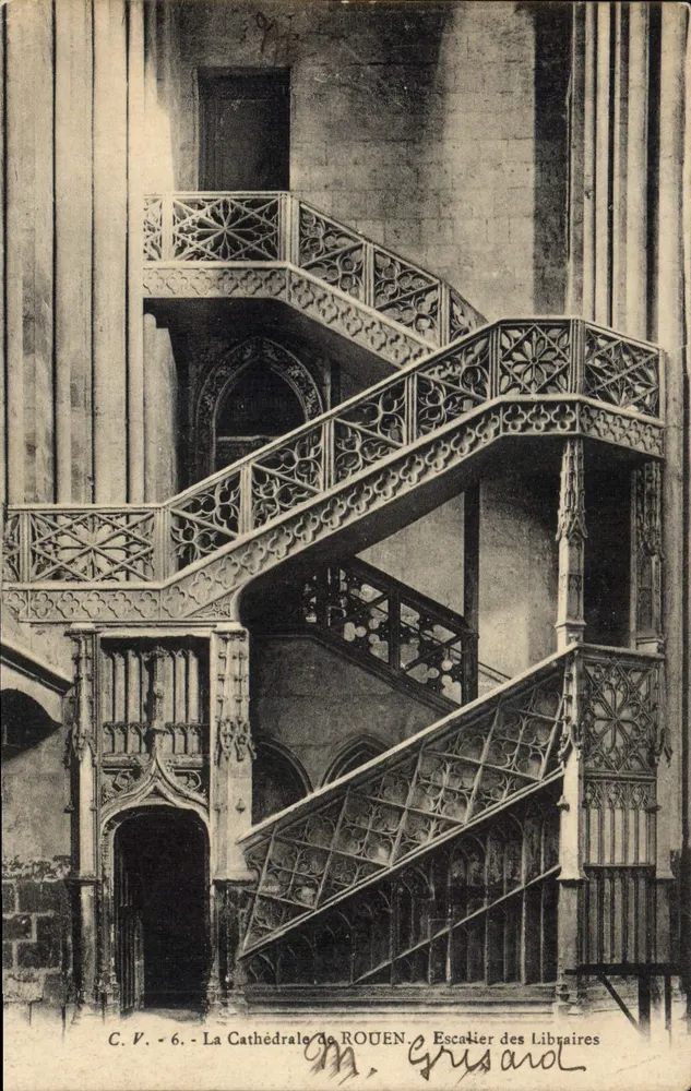 Die Kathedrale von ROUEN — Treppen der Buchhändler — C. V. - 6. — Grusard - Vorderseite