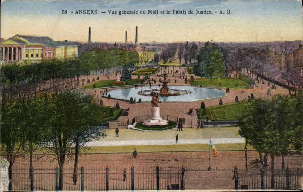 Angers — Allgemeiner Blick auf den Mail und das Palais de Justice — A. B. - Vorderseite