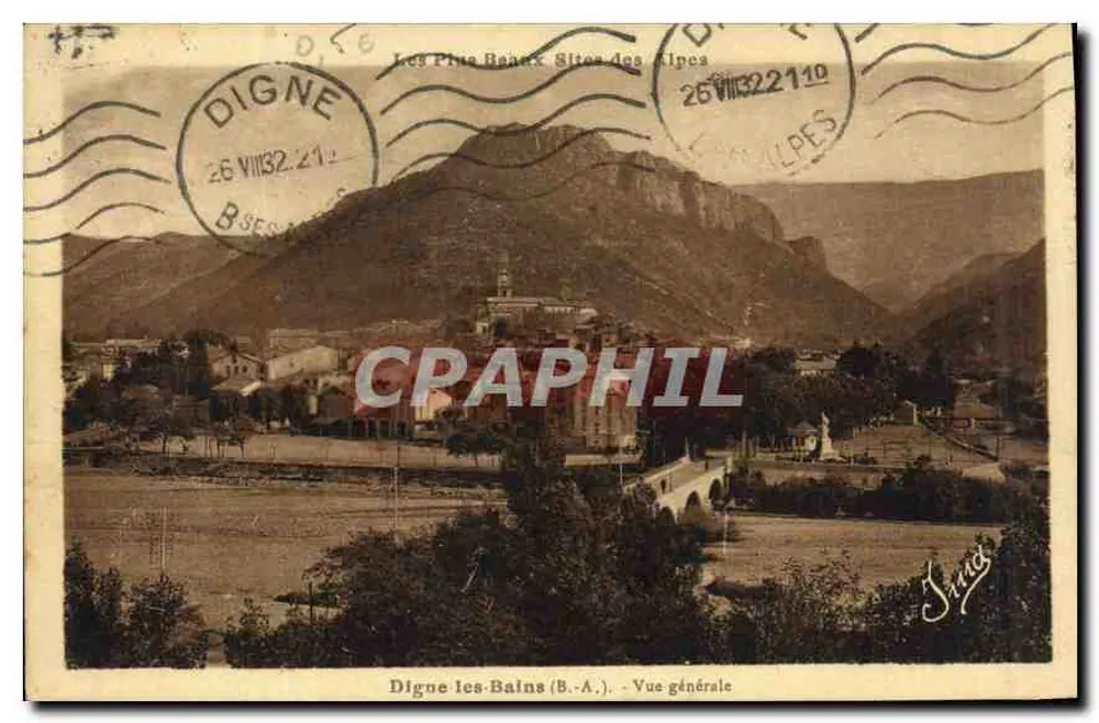 Digne-les-Bains (B.-A.) — Vista geral — Editor: J. Sire - Frente