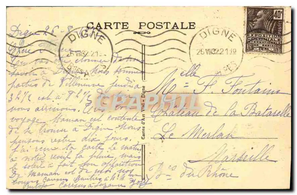Digne-les-Bains (B.-A.) — Vista geral — Editor: J. Sire - Verso