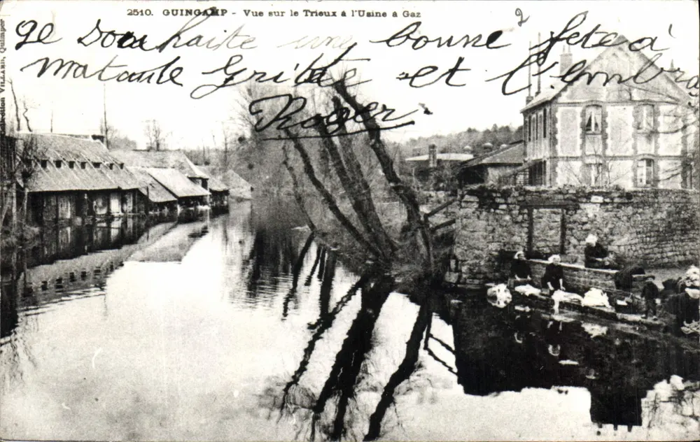 Guincamp — Blick auf den Trieux bei der Gasfabrik — V. Villars, Nr. 2510 - Vorderseite