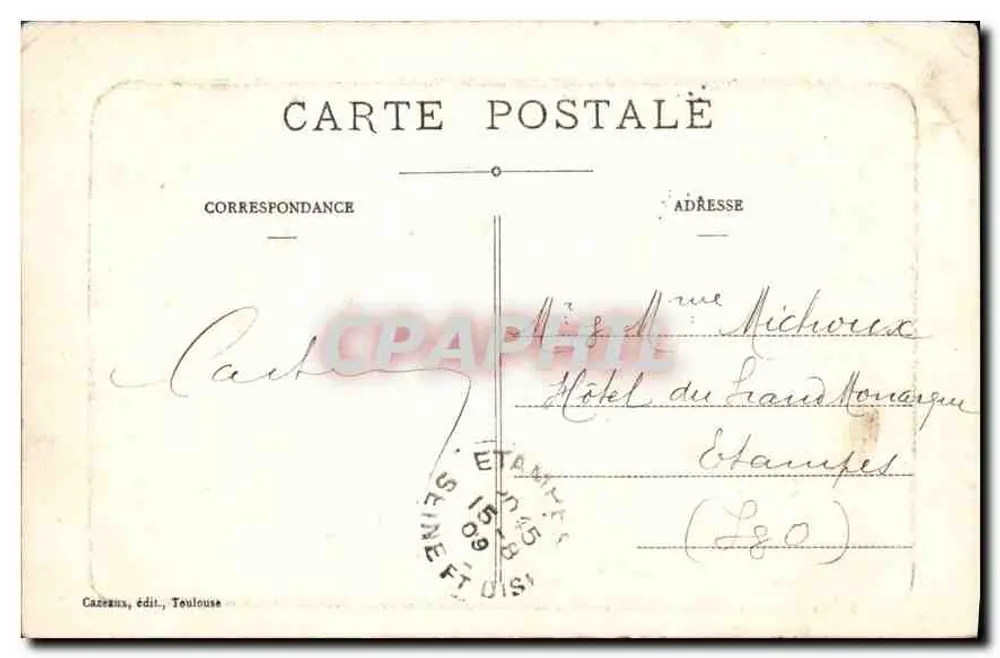 Toulouse — Jardin des Plantes — Cazeaux, Verlag Toulouse, n°70 - Rückseite