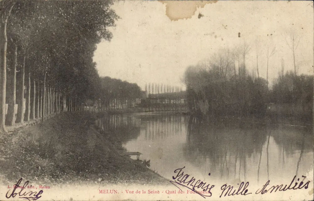 MELUN - Vista do rio Sena - Margem dos Foulneaux — L. Mirou, editor, Melun - Frente
