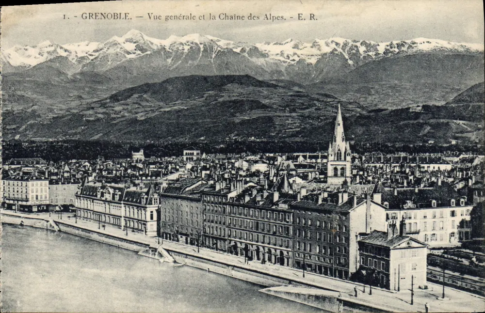 Grenoble — Allgemeiner Blick und die Alpenkette — E. R. - Vorderseite