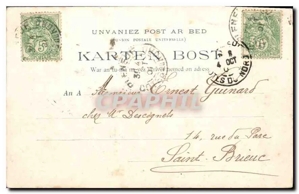 PLOUMANACH - TRÉGASTEL — Die Klippen — Sammlung E. Hamonic - Rückseite