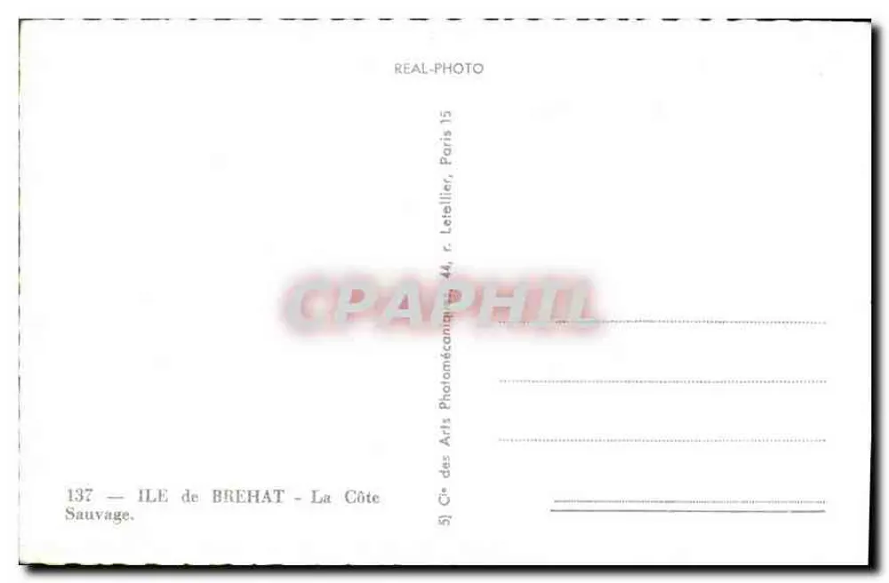 Ilha de Bréhat — A Costa Selvagem — Cie des Arts Photomécaniques, Paris - Verso