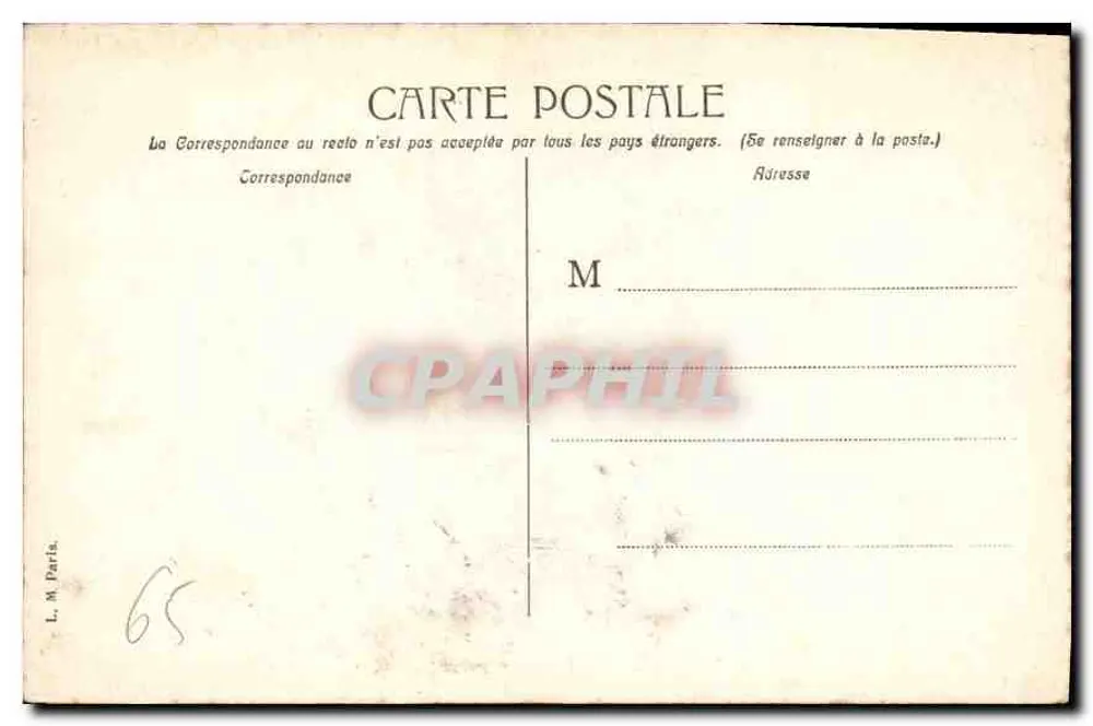 Lourdes - A Gruta Milagrosa — L. M. Paris, n°65 - Verso