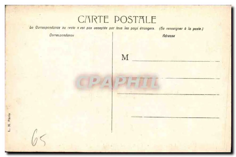 Lourdes - Vista geral — L. M. Paris, n° 7132 - Verso