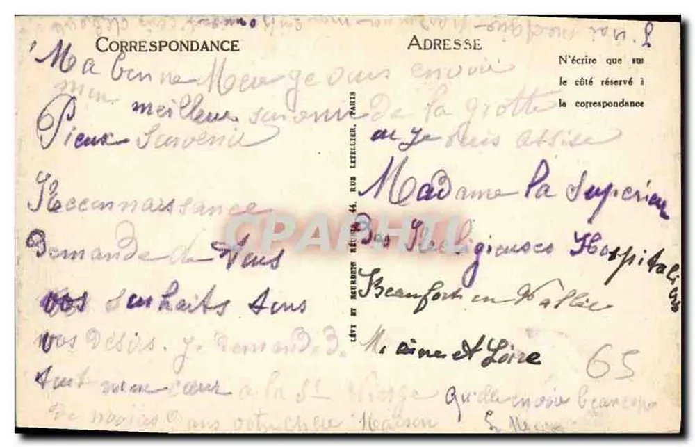 Lourdes — A Procissão diante do Rosário — LL - Verso