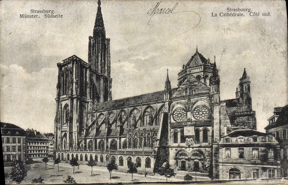 Strasbourg — Catedral, lado sul — editor: KUNSTVERLAG HARTMANN STRASBOURG, n°8 - Frente