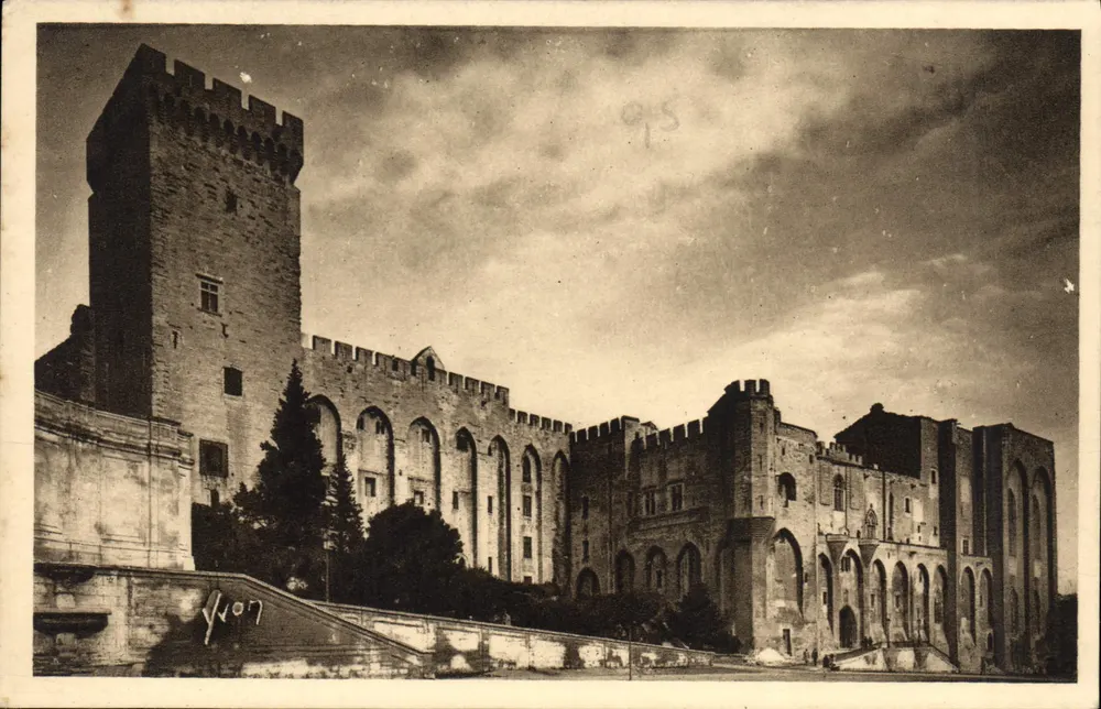 Avignon (Vaucluse) — Hauptfassade des Palais des Papes — Éditions d'Art Yvon, Paris - Vorderseite