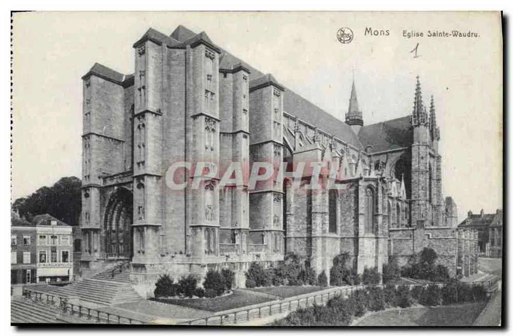 Mons - Igreja de Santa Waudru — editor N.ELS, n°1 - Frente