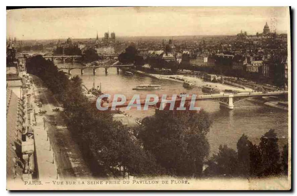 Paris — Ansicht der Seine vom Pavillon de Flore — Levý Frères - Vorderseite
