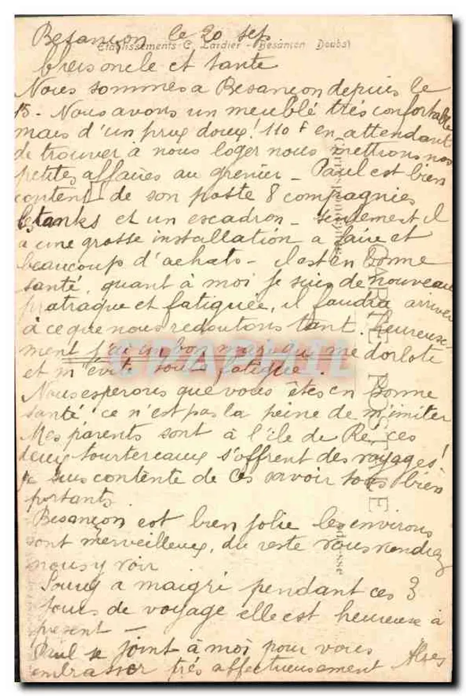 Besançon — Tal der Malate und Route der Schweiz — Montfaucon — C.L.A. n°189 - Rückseite