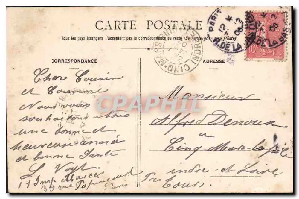 Familie — Portraitstudio — Paris, 1908 - Rückseite