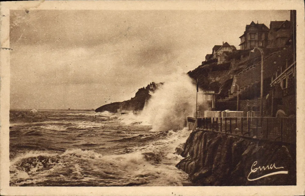 Granville — Effets de vagues au Plat-Gousset — Édition E. Besnart Granville n°16 - Frente