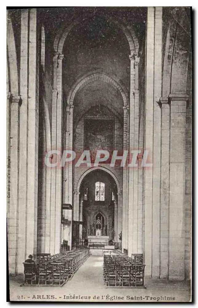 Arles — Innenansicht der Kirche Saint-Trophime — Edition L. Dyens, Arles, Nr. 91 - Vorderseite