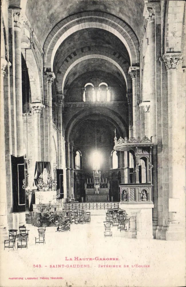 Saint-Gaudens — Innenansicht der Kirche — Phototype Labouche Frères, Toulouse, Nr. 543 - Vorderseite