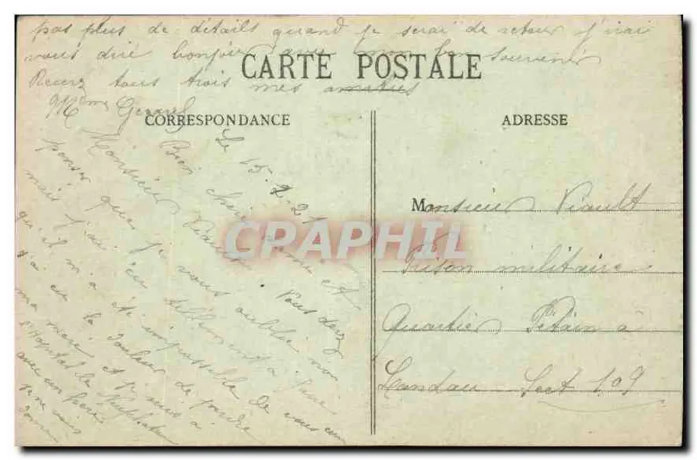 Domremy - A Basílica — editora Mme Damance, número de série não visível - Verso