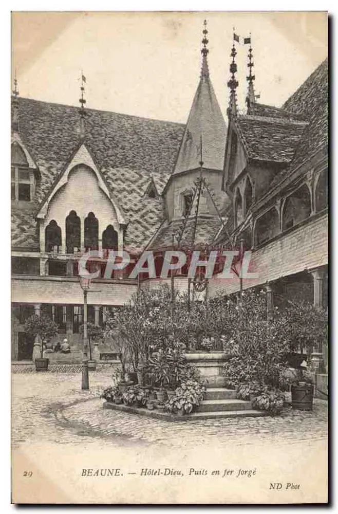 Beaune — Hotel-Dieu, Poço em ferro forjado — ND Phot - Frente