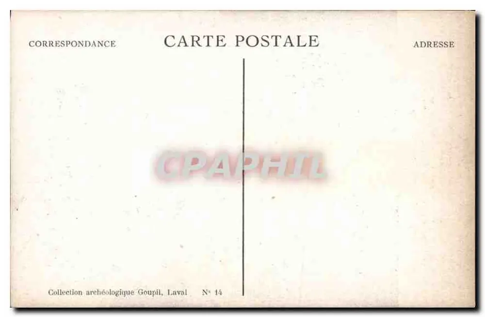 Cour intérieure do Velho Castelo de Laval — segundo uma pintura de Chomereau — Coleção Arqueológica Goupil, Laval, N° 14 - Verso