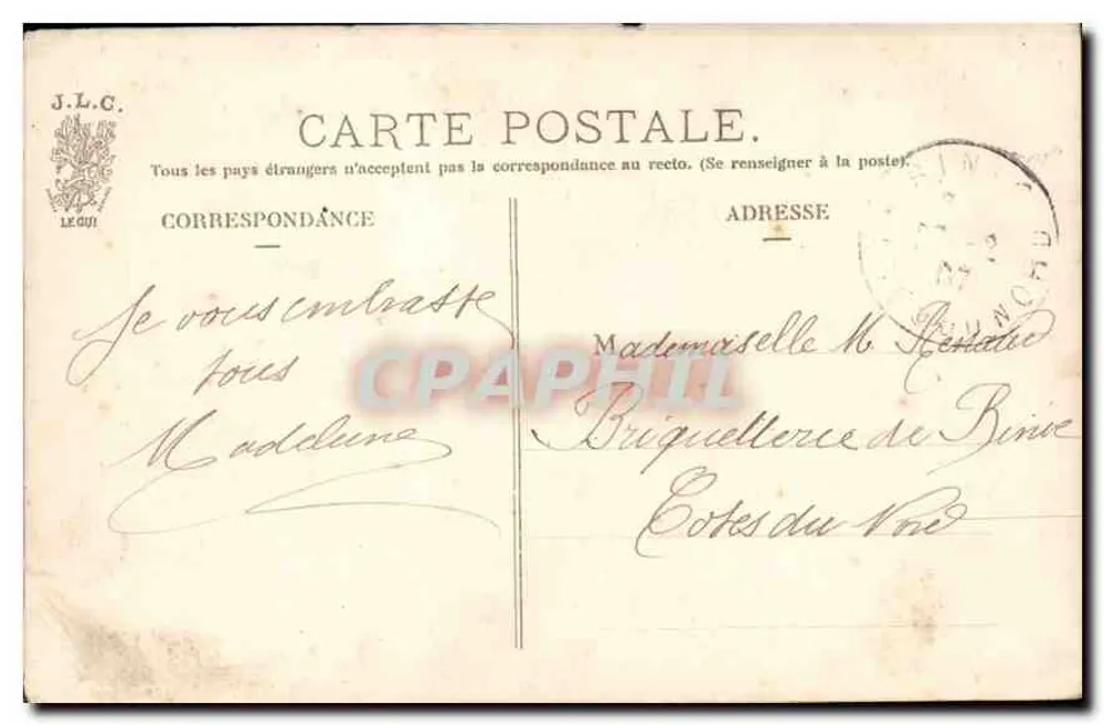 Ópera Garnier — París — J.L.C. n° 20102107 - Reverso
