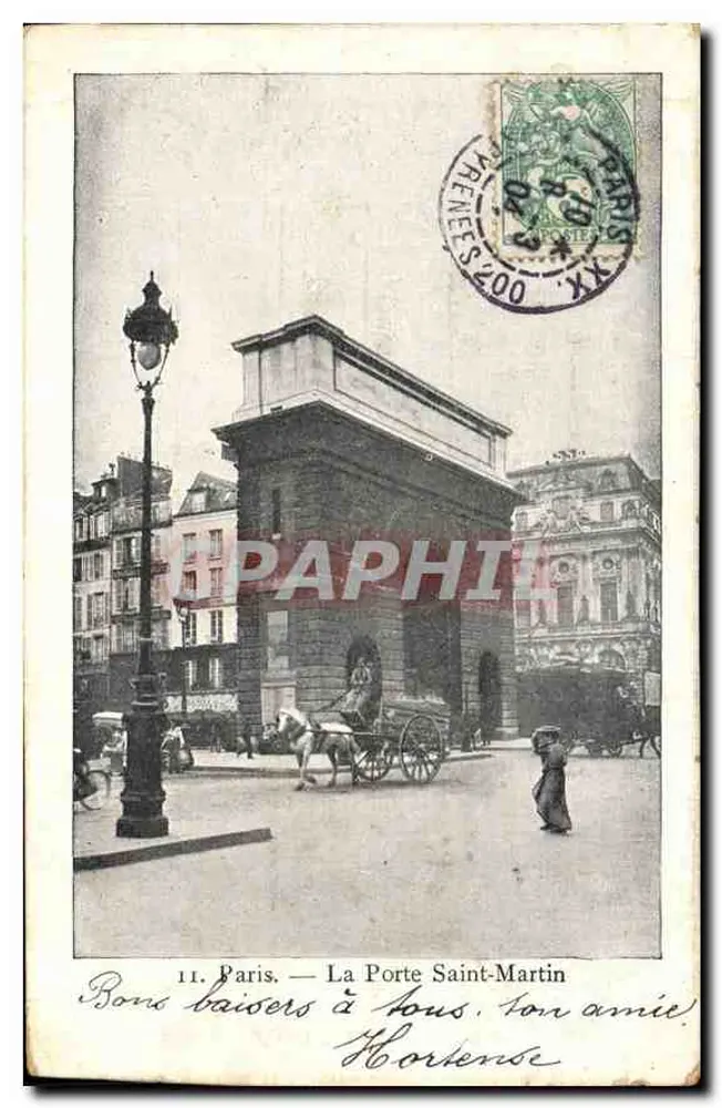 Paris — A Porta Saint-Martin — Editor Petit Parisien, n° 11 - Frente