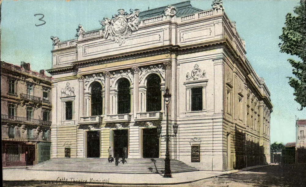 Municipale Theater van Geta — architecturale uitzicht — onbekende uitgever, serie nummer 3 - Voorkant