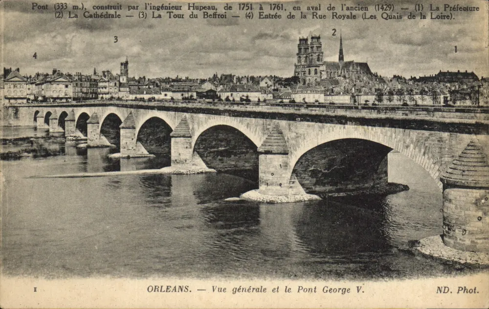 Orléans — Allgemeiner Blick und die Brücke George V. — ND. Phot. - Vorderseite
