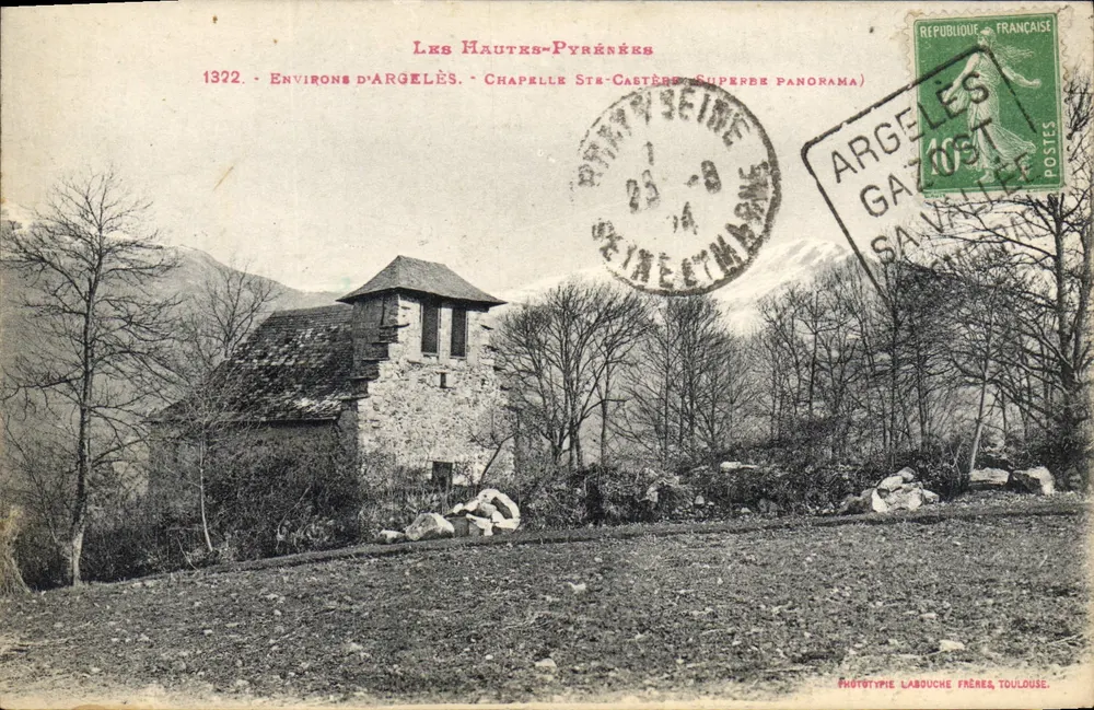 Kapelle Ste-Castère — Umgebung von Argelès — Les Hautes-Pyrénées — Phototypie Labouche Frères, Toulouse - Vorderseite