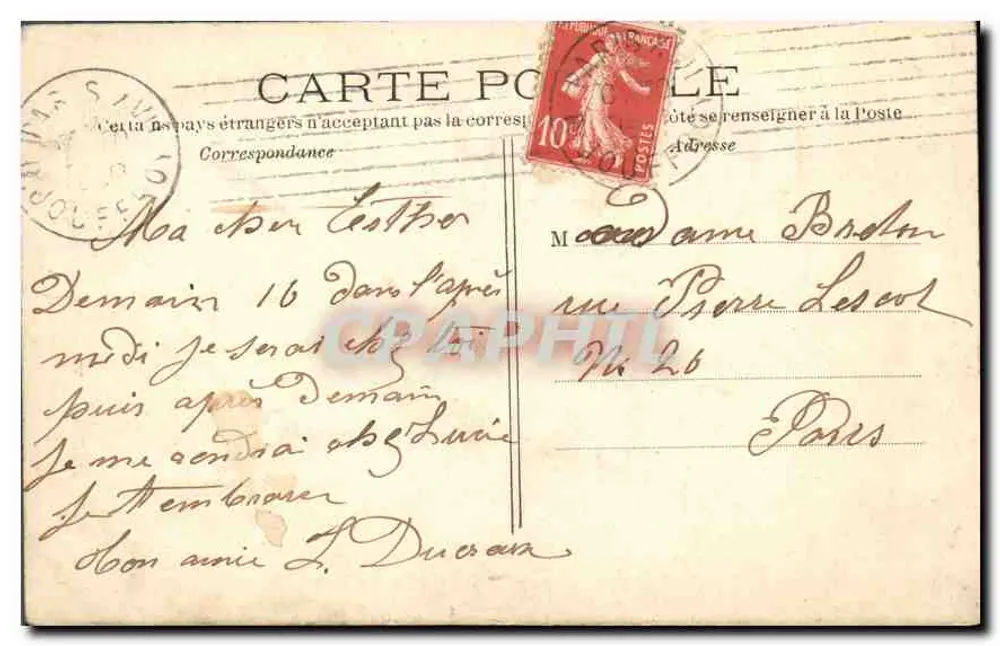 Paris — Túmulo de Napoleão I — Os Inválidos — G.M. n°409 - Verso
