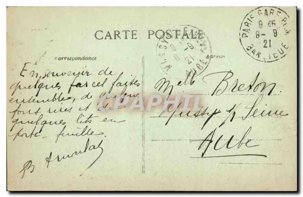Ponthierry — A Seine diante de Saint-Fargeau — Departamento, Aube - Verso