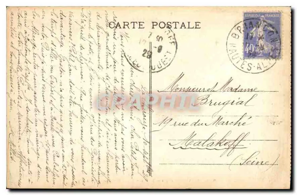 Briançon — Tor Pignérol und Festung des Schlosses — Verlag: Mite Jambert, Gagny - Rückseite