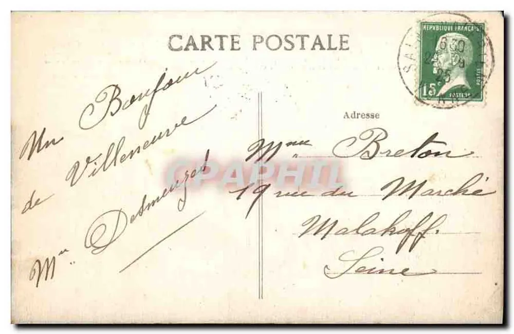 Sens — Yonne — Panoramablick vom Montagne de Paron — Sammlung J. D., Sens - Rückseite