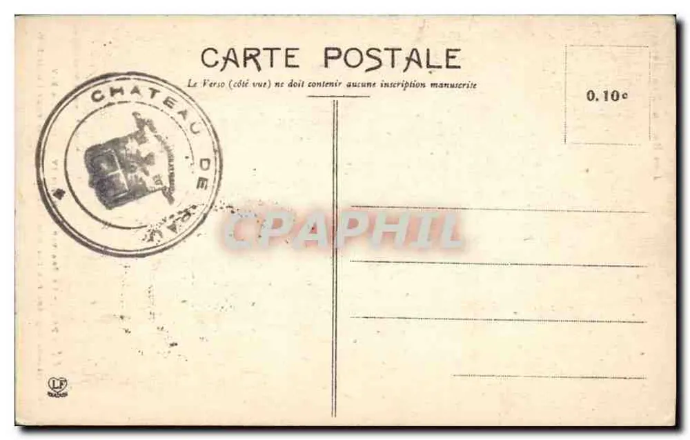 Pau - Schloss Henri IV - Bett Louis XIV - Stickereien von den Damen von St-Cyr für Louis XIV — Verlag: Ladbouche Frères, Toulouse - Rückseite