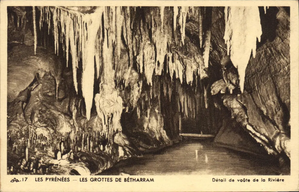Die Pyrenäen — Die Höhlen von Bétharram — Detail der Flussgewölbe - Vorderseite