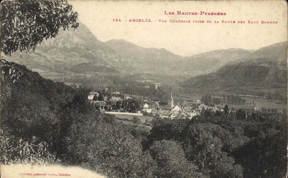 Argelès - Allgemeiner Blick vom Weg der Eaux Bonnes — Les Hauts-Pyrénées, Nr. 164, Verlag Labouche Frères, Toulouse - Vorderseite
