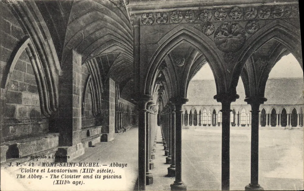 Mont-Saint-Michel — Claustro e Lavatório (século XIII) — J.P. - 42 - Frente