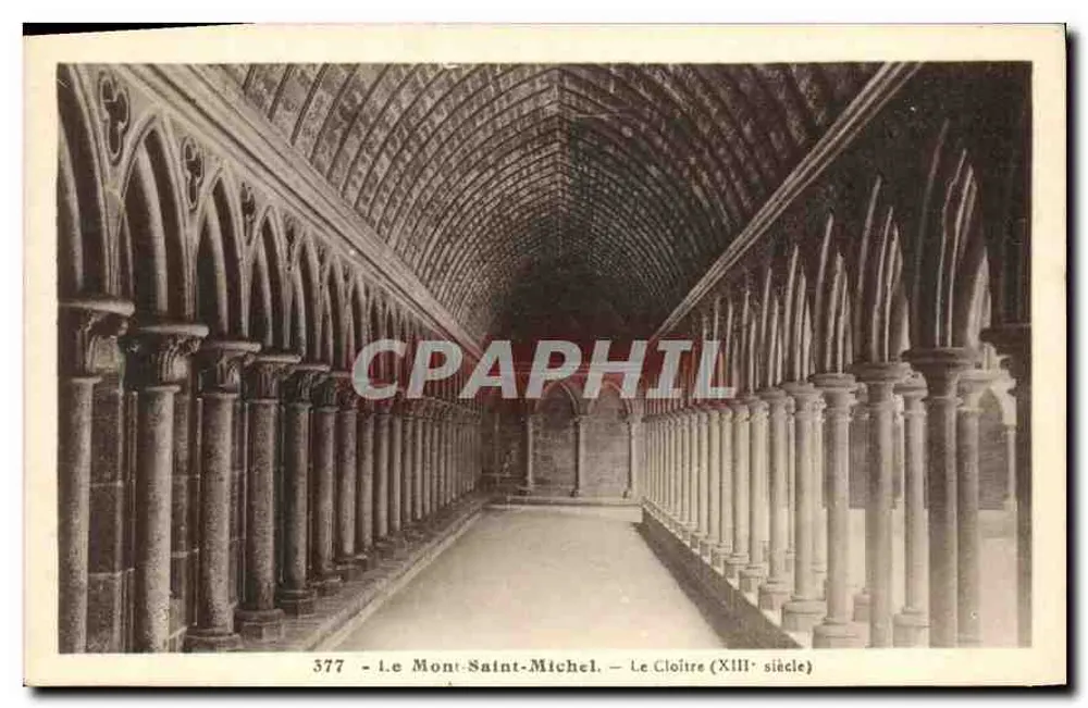 O Mont-Saint-Michel — O Claustro (século XIII) — Laurini-N. Rennes - Frente
