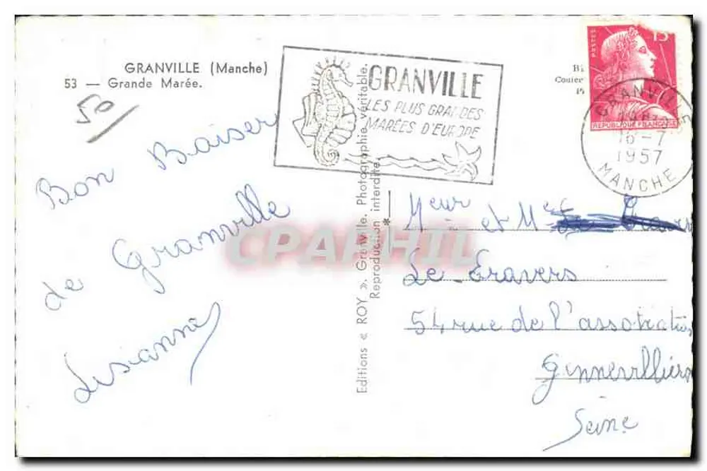 Granville — Grande Marée — Edição « ROY » - Verso